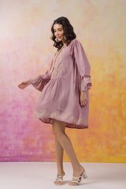 Nyaro Signature Mauve Moss Crepe Dress - Nyaro