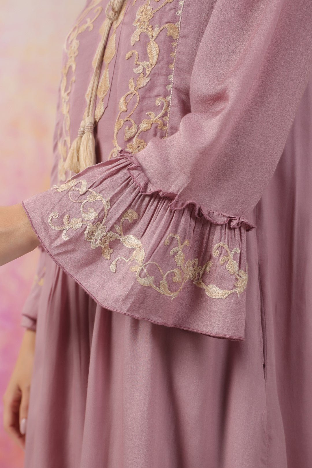 Nyaro Signature Mauve Moss Crepe Dress - Nyaro