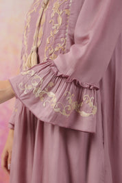 Nyaro Signature Mauve Moss Crepe Dress - Nyaro