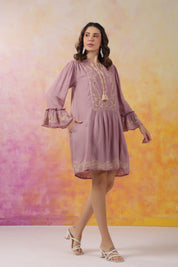 Nyaro Signature Mauve Moss Crepe Dress - Nyaro