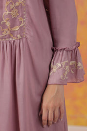 Nyaro Signature Mauve Moss Crepe Dress - Nyaro