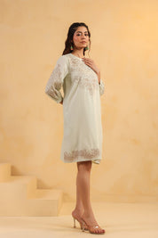 Nyaro Signature Mint Cotton Dobby Dress - Nyaro