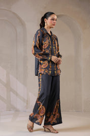 Nyaro Signature Paisley Print Black Co - ord Set - Nyaro