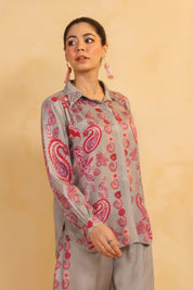 Nyaro Signature Paisley Print Grey Co - ord Set - Nyaro