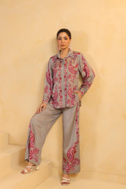 Nyaro Signature Paisley Print Grey Co - ord Set - Nyaro