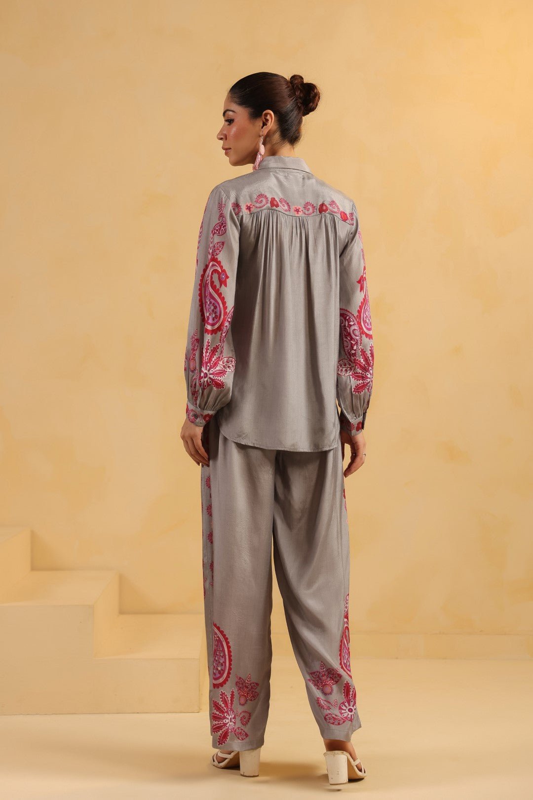Nyaro Signature Paisley Print Grey Co - ord Set - Nyaro