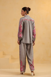 Nyaro Signature Paisley Print Grey Co - ord Set - Nyaro