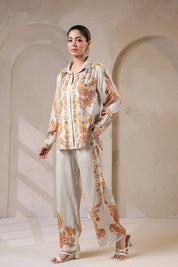 Nyaro Signature Paisley Print Ivory Co - ord Set - Nyaro