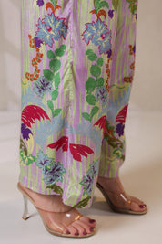 Nyaro Signature Pastel Floral Co - ord Set in Viscose Santoon - Nyaro