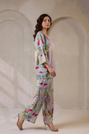 Nyaro Signature Pastel Floral Co - ord Set in Viscose Santoon - Nyaro
