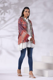 Women Multicolor Printed Embroidered Viscose Shrug - Nyaro