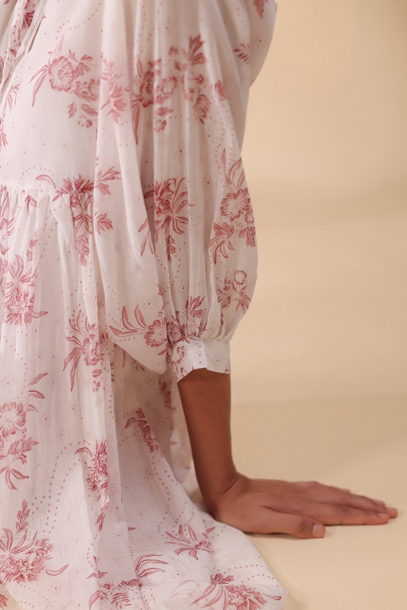 Women Pink Cotton Voile 80X72 Printed Dress - Nyaro