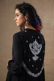 Women Rayon Embroidered Flared Mini Dress - Nyaro