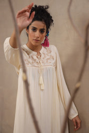 Women Rayon Embroidered Flared Mini Dress - Nyaro
