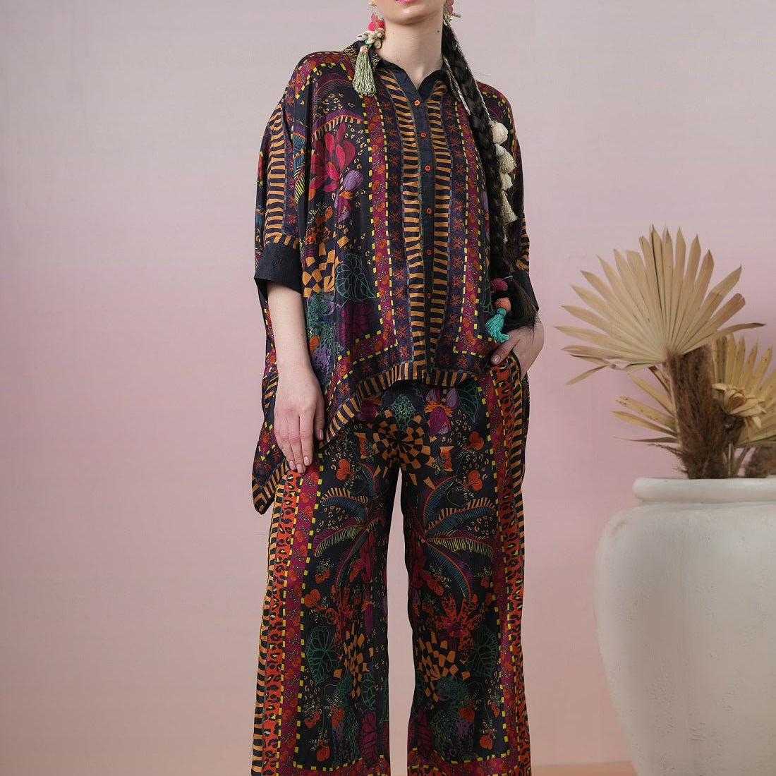 Women Satin Floral Printed Co - Ord Set - Nyaro