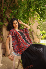 Women Viscose Printed Embroidery Beads Work Shrug - Nyaro