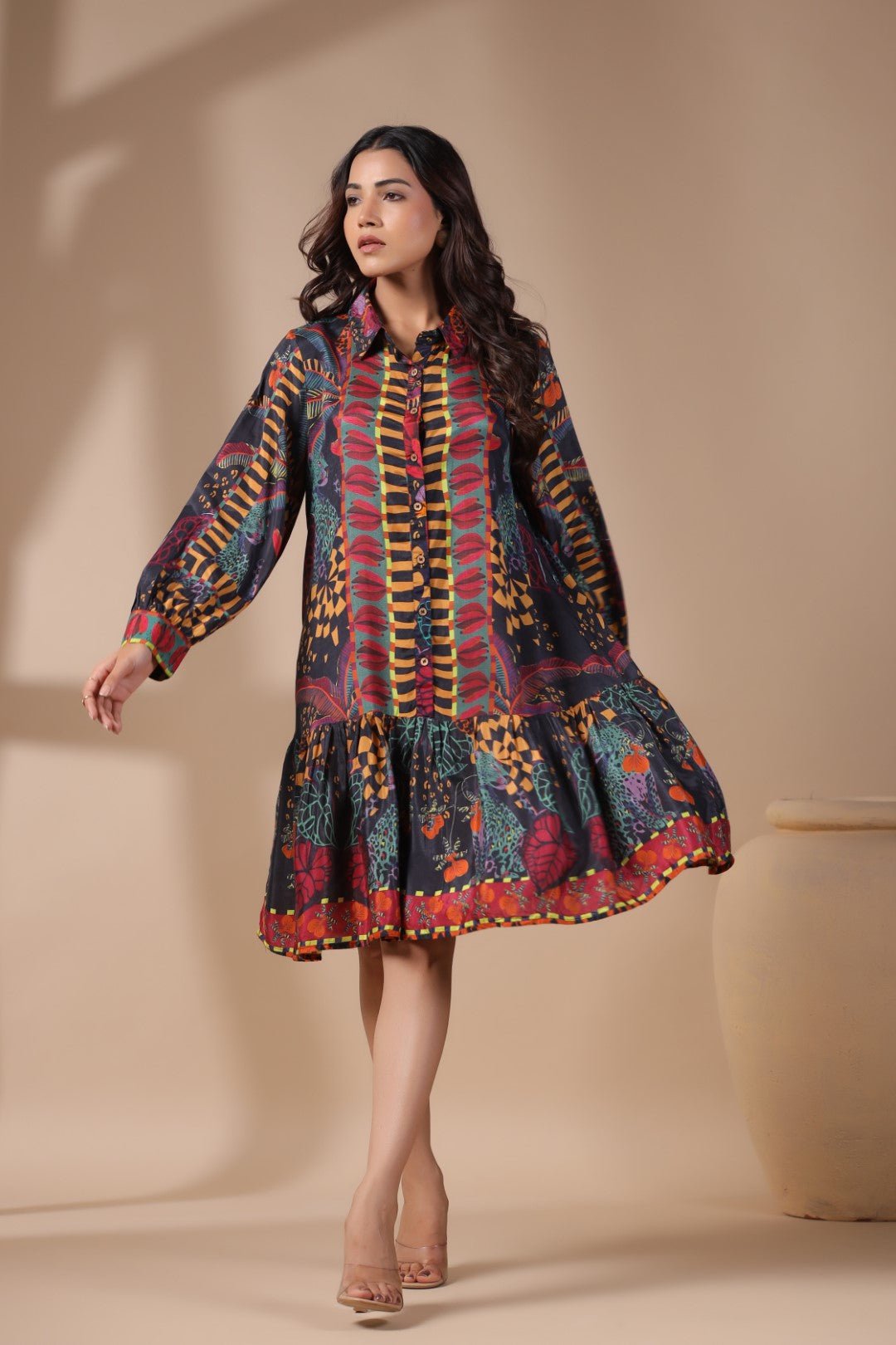 Women Viscose Santton Multi Print Drees - Nyaro