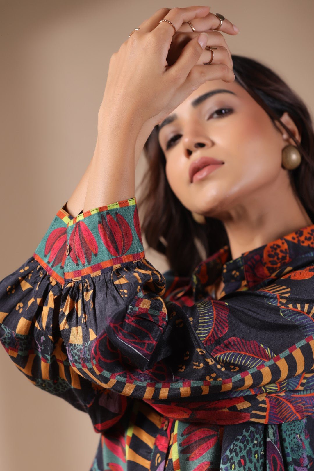 Women Viscose Santton Multi Print Drees - Nyaro
