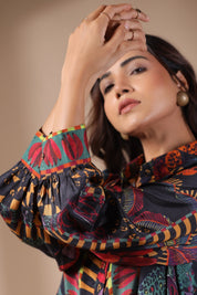 Women Viscose Santton Multi Print Drees - Nyaro