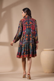 Women Viscose Santton Multi Print Drees - Nyaro