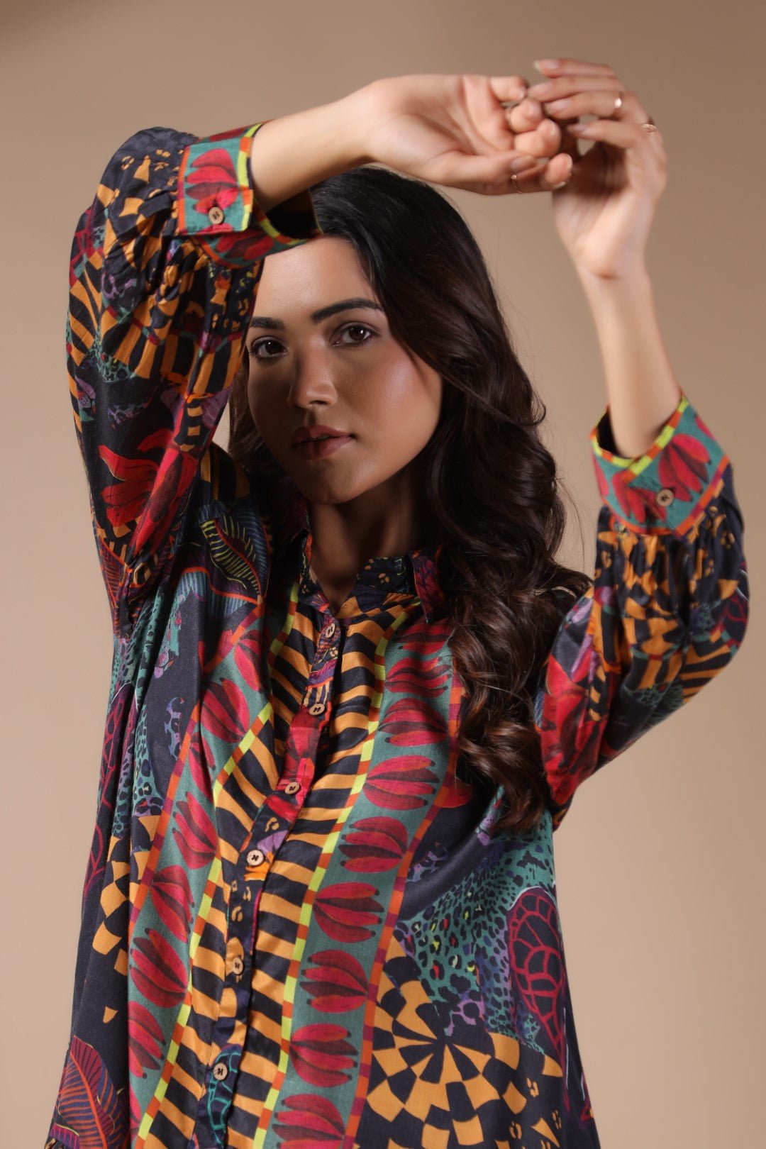 Women Viscose Santton Multi Print Drees - Nyaro
