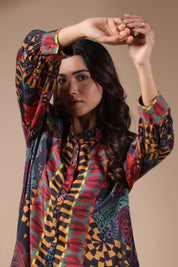 Women Viscose Santton Multi Print Drees - Nyaro
