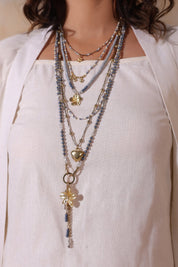 Women White Cotton Flex Linen Blue Embroidery With Hand Work Co - Ord Set - Nyaro