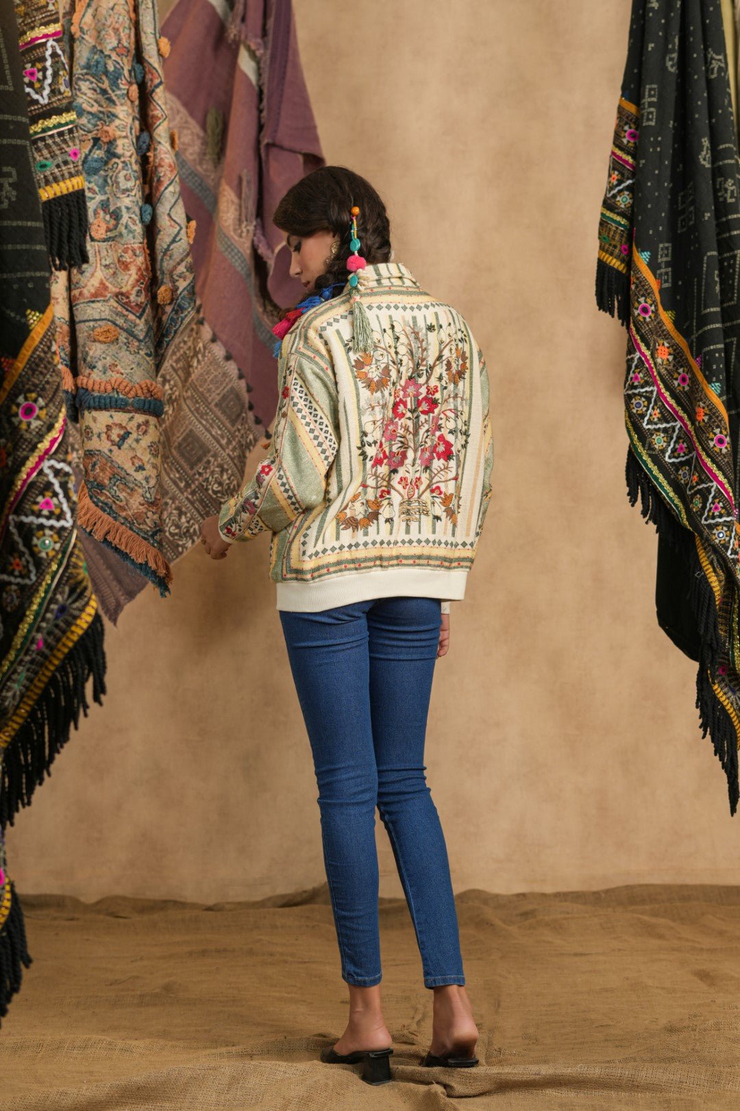 Women Women's Cotton Yarn - Dye Stripe Jacket - Nyaro