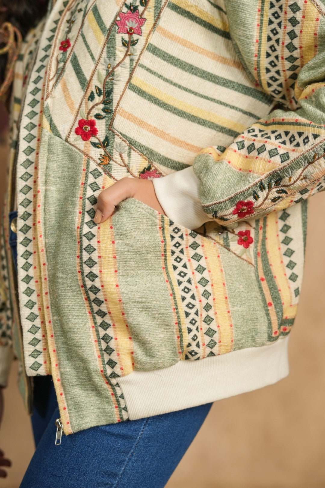 Women Women's Cotton Yarn - Dye Stripe Jacket - Nyaro