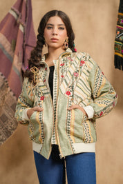 Women Women's Cotton Yarn - Dye Stripe Jacket - Nyaro