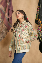 Women Women's Cotton Yarn - Dye Stripe Jacket - Nyaro
