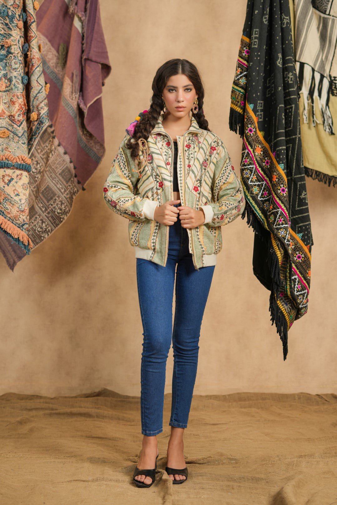 Women Women's Cotton Yarn - Dye Stripe Jacket - Nyaro