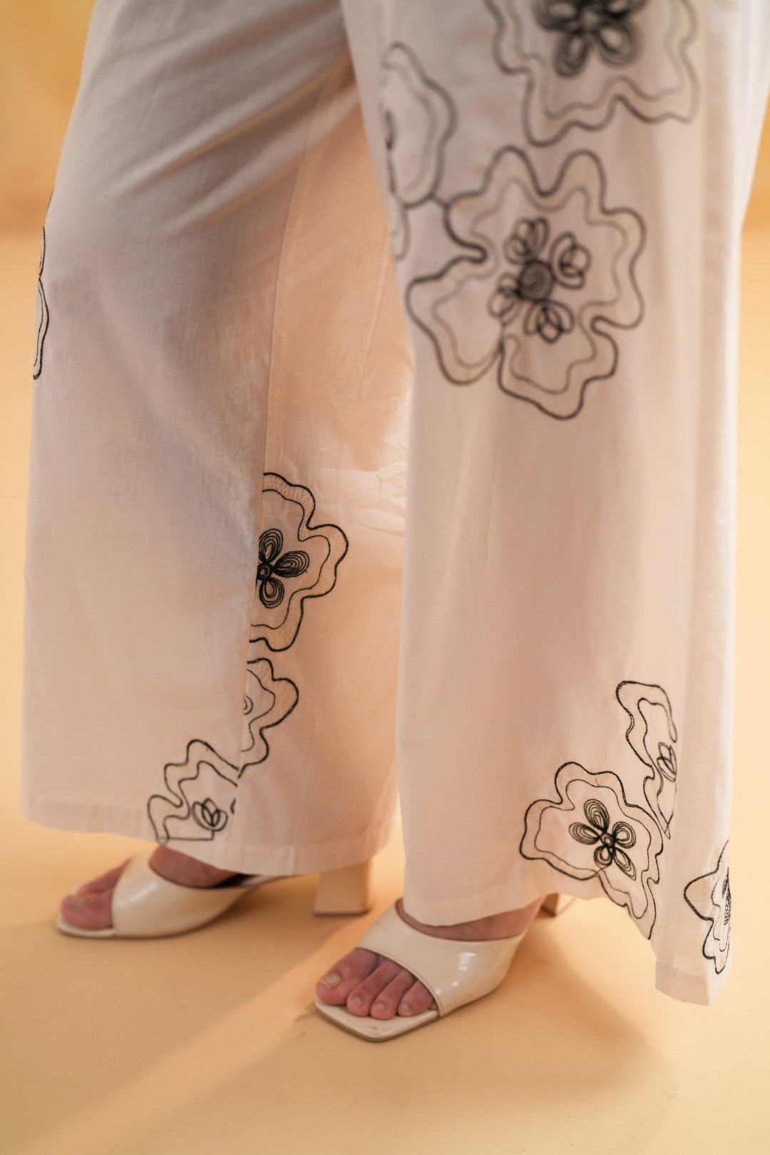 Women’s Cotton Beige Color Embroidered Co - Ord Set - Nyaro