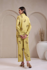 Women's Green Machine Embroidered & Hand Work Rayon Co - Ord Set - Nyaro