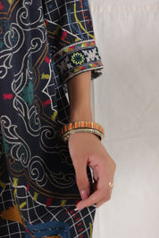 Women’s Viscose Black Santoon Digital Printed Embroidery & Beads Work Mini Dress - Nyaro