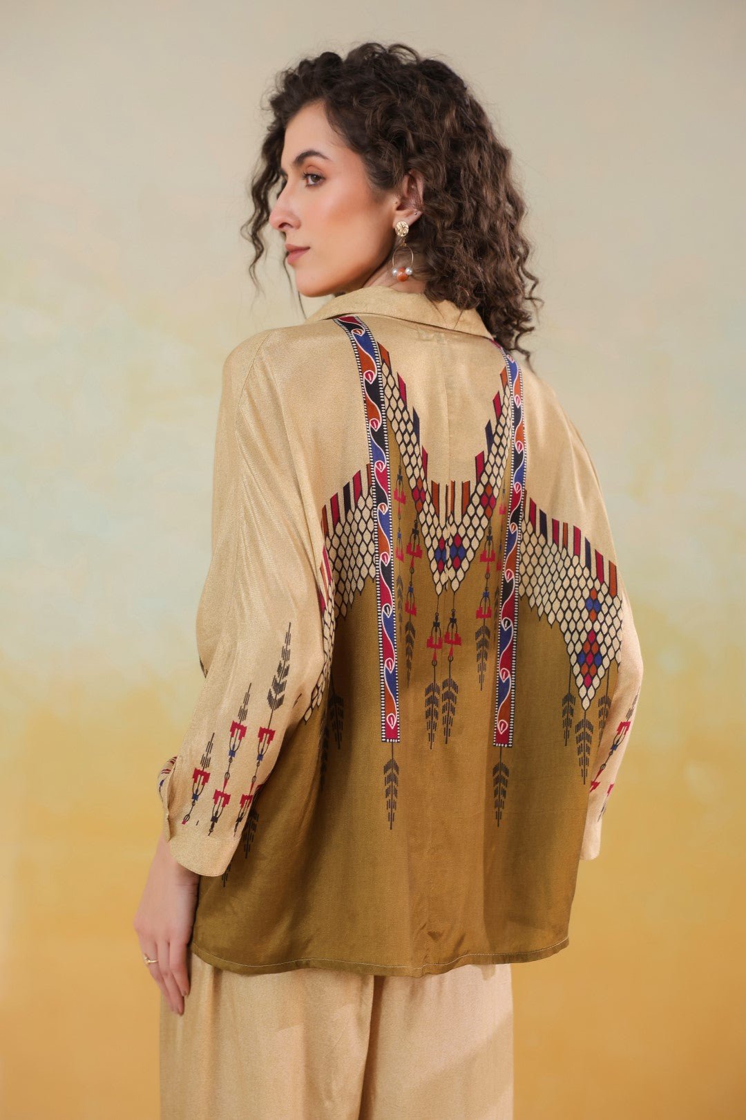 Women’s Viscose Santoon Beige Color Embroidered Co - Ord Set: - Nyaro