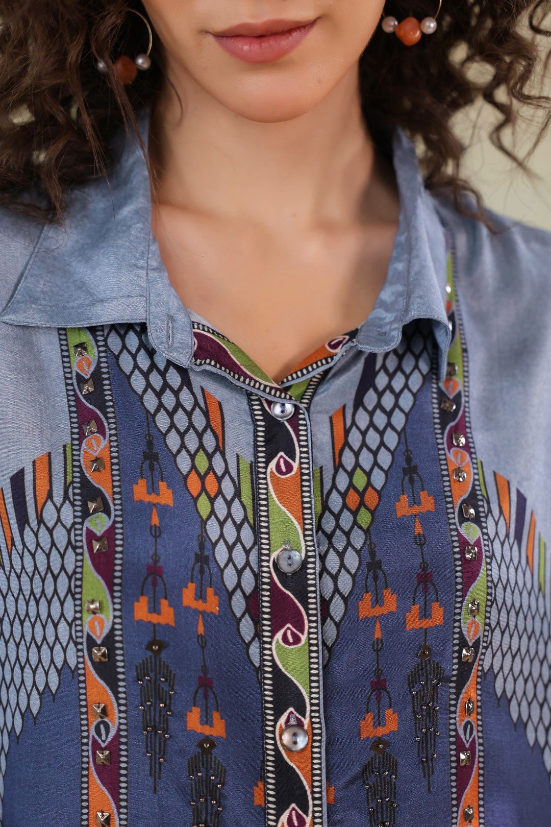 Women’s Viscose Santoon Blue Color Embroidered Co - Ord Set: - Nyaro