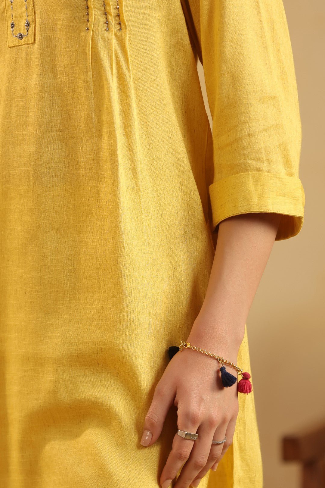 Yellow Cotton Linen Kurta & Pant Co - Ord Set for Women - Nyaro